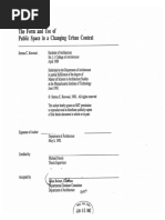 The Form and Use of Public Space in A Changing Urban Context