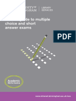 A Short Guide To Multiple Choice and Short Answer Exams: WWW - Intranet.birmingham - Ac.uk/asc