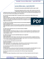 Monthly Current Affairs Quiz - April 2019 PDF: Like Our Facebook Page Join Our Telegram Channel Download Our Android App