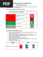 Recomendaciones Técnicas para Proveedores de Contenedores de Residuos