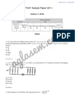 BITSAT Sample Paper: Bitsat Set 1 Bitsat Set 1