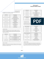 CFA Level 1 Financial Ratios Sheet