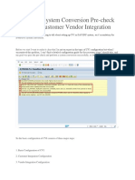 S4HANA System Conversion Pre-Check Setting Up Customer Vendor Integration