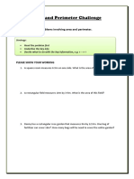 Area Perimeter Wordy Problems