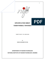 Specification Sheet (Semi-Formal Trouser)