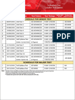 Schedule For Leader Test Series JEE (Main+Advanced)