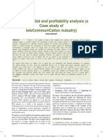 Cost of Capital and Profitability Analysis (A Case Study of Telecommunication Industry)