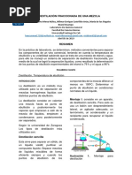 Destilación Fraccionada de Una Mezcla