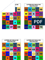 Lotería de Tablas de Multiplicar PDF