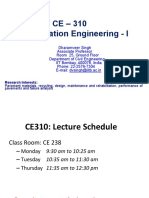 CE - 310 Transportation Engineering - I