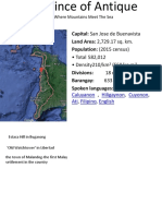 Capital: San Jose de Buenavista Land Area: 2,729.17 Sq. Km. Population: (2015 Census)