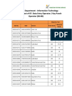 Data Entry Operator Key Punch Operator (BS-08) PDF