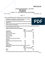 MCO (P) 94: MCOP94 (SIM Scheme) Commerce Course IV: Accounting Theory and Practice