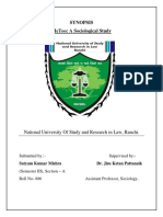 Synopsis Metoo: A Sociological Study: National University of Study and Research in Law, Ranchi