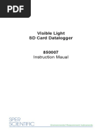 Visible Light SD Card Datalogger 850007: Instruction Maual