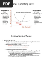 Optimal Operating Level: Economies of Scale Diseconomies of Scale