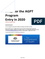 Faqs For The Agpt Program Entry in 2020: Current As at March 2019