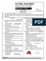 Mentors Academy: Biology Test - 1