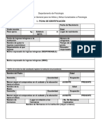 Cuestionario para A Obtención de Ficha de Identificación e Ingreso Clínico