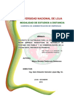 Proyecto de Factibilidad para La Creacion de Una Microempresa Productora de Bocadillo Guayaba Con Panela y Su Comerc