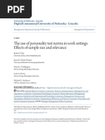 The Use of Personality Test Norms in Work Settings: Effects of Sample Size and Relevance