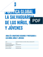 Política Global. La Salvaguardia de Los Niños, Niñas y Jóvenes