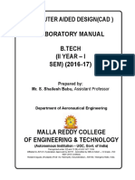 Computer Aided Design (Cad) Laboratory Manual B.Tech (Ii Year - I SEM) (2016-17)