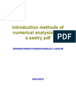 Introduction Methods of Numerical Analysis by S S Sastry PDF