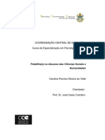 Pedofila(s) No Discurso Das Ciências Sociais e Humanidades