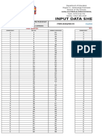 Input Data Sheet: Item Analysis in