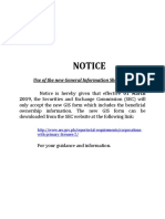 Notice: Use of The New General Information Sheet (GIS) Form