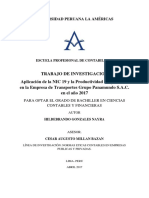 Aplicación de La Nic 19 y La Productividad Empresarial en La Empresa de Transportes Grupo Panamundo S.A.C. en El Año 2017