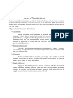 Determinants of The Structure of Financial Markets