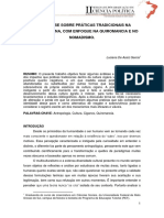 Análise Sobre Práticas Tradicionais Na Cultura Cigana Com Enfoque Na Quiromancia e No Nomadismo