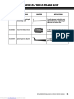 Section 03 - Special Tools Usage List: Part No. Description Photos Application