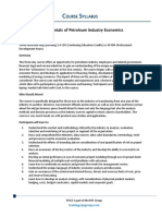 Fundamentals of Petroleum Industry Economics: Ourse Yllabus