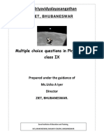 Kendriyavidyalayasangathan: Multiple Choice Questions in Physics For Class IX