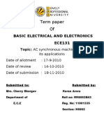 Term Paper Of: Basic Electrical and Electronics ECE131