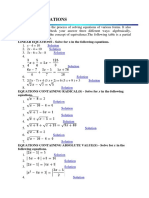 Solving Equations: LINEAR EQUATIONS - Solve For X in The Following Equations