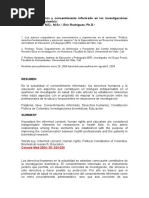 Derechos Humanos y Consentimiento Informado en Las Investigaciones Biomédicas en Colombia1