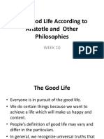 The Good Life According To Aristotle and Other Philosophies