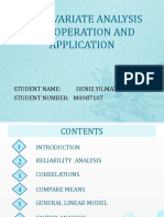 Multivariate Analysis Spss Operation and Application: Student Name: Deniz Yilmaz Student Number: M0987107