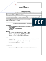 Acta de Entrega de Gestión Ambiental