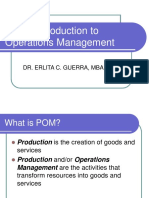 Introduction To Operations Management: Dr. Erlita C. Guerra, Mba, Mpa