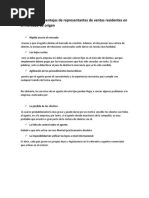 Ventajas y Desventajas de Representantes de Ventas Residentes en El Mercado de Origen