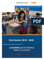 TERCER GRADO Cuadernillo Del Alumno 2019-2020