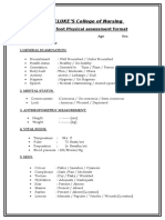 Physical Exxamination Format