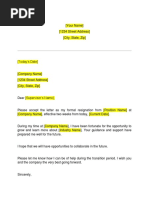 Resignation Letter Format