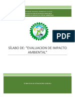 Sílabo De: "Evaluacion de Impacto Ambiental": Universidad Nacional Agraria de La Selva