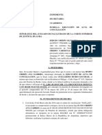 Demanda de Ejecucion de Acta de Conciliacion Obispo